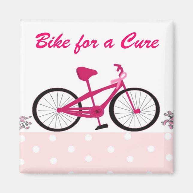 Aimant Vélo pour une cure - Vélo rose (Devant)