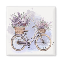 Vélo vintage à fleurs - Aquarelle