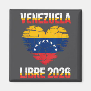 Aimant Venezuela Libre 2026 Drapeau du cœur du Venezuela