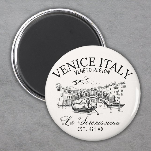 Aimant Venice Italy Vintage Old Landscape (Créateur téléchargé)