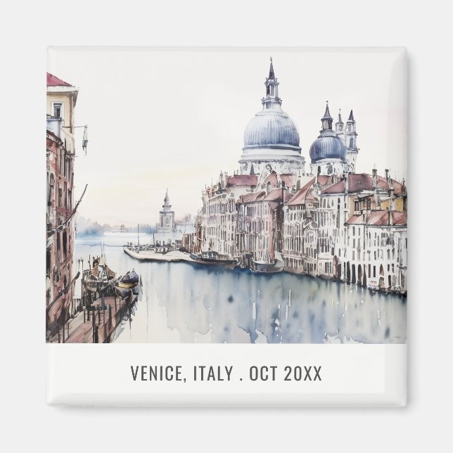 Aimant Venise Italie Canaux Aquarelle Voyage italien (Devant)