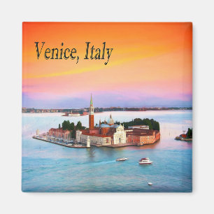 Aimant Venise, Italie Coucher de soleil orange Vue magnif