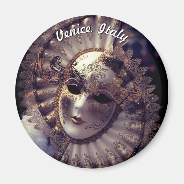 Aimant Venise, Italie (IT) - Mystérieux Masque Carnaval (Devant)