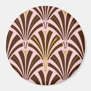 Aimant Ventilateur Art déco motif - chocolat rose