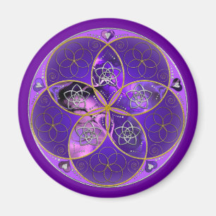 Aimant Vénus Fleur de l'amour finART rose violet