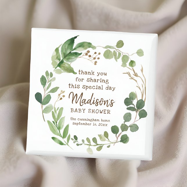 Aimant Verdure Aquarelle Baby shower Fête Favoriser (Créateur téléchargé)