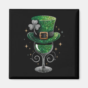Aimant Verre à vin Trèfle Boire la Saint-Patrick Irlandai