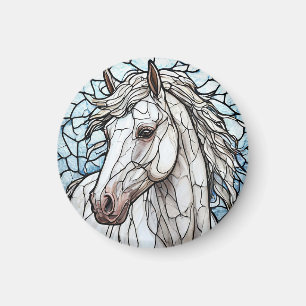 Aimant Verre coloré Cheval Blanc