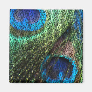Aimant Verre souillé de paon bleu