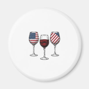 Aimant Verres à vin patriotiques dessin de t-shirt vector