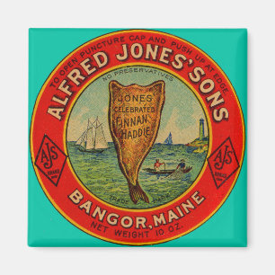 Aimant vers 1900 Alfred Jones Sons Finnan Haddie étiquett