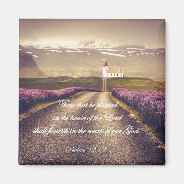 Aimant Verse de la Bible des Psaumes : Maison du Seigneur (Devant)