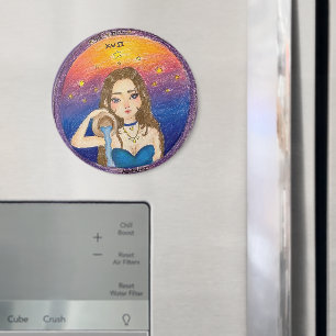 Aimant Verseau Fille d'Astrologie dans Ciel Étoilé Bleu