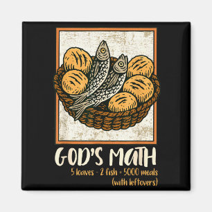 Aimant Verset biblique chrétien Jésus Poissons & Pain Va