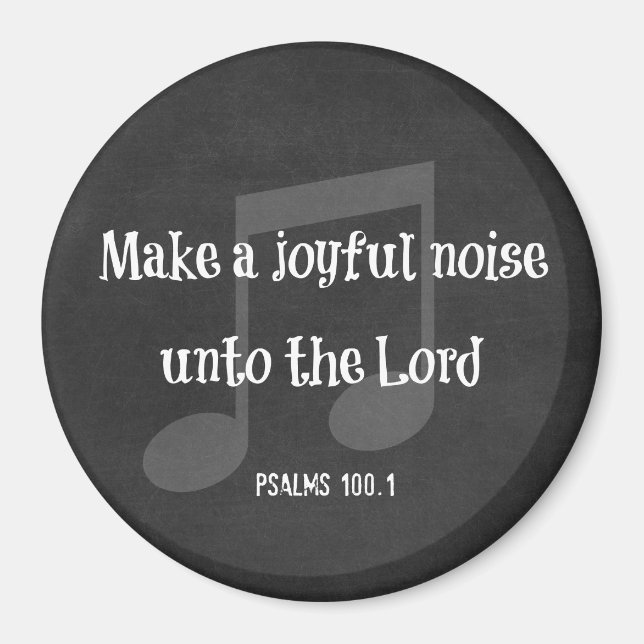 Aimant Verset biblique : Faites un bruit joyeux (Devant)