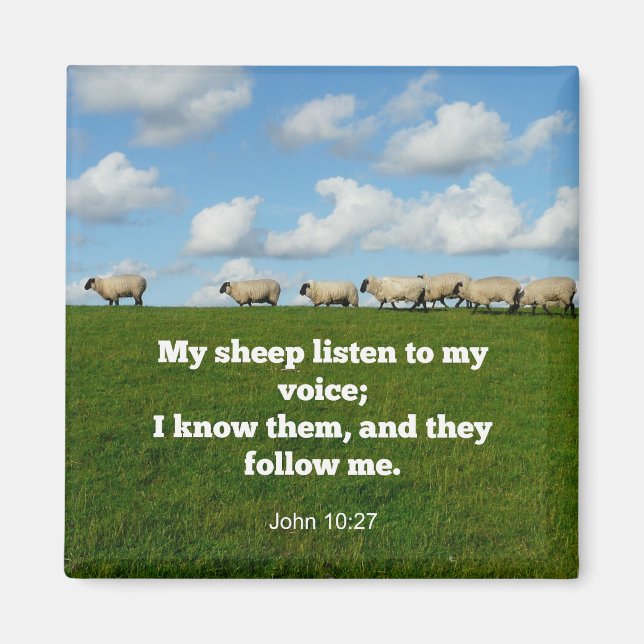 Aimant verset de la Bible, Jean 10:27, (Devant)