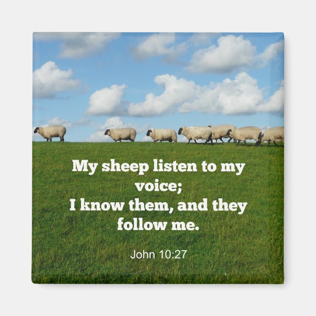 Aimant verset de la Bible, Jean 10:27, Mon mouton... (Devant)