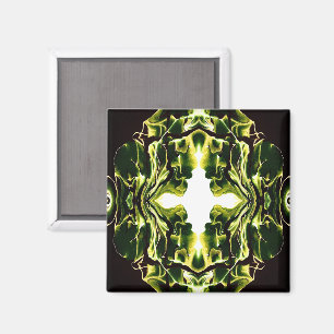 Aimant Vert Abstrait Art Fluide Acrylique