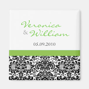 Aimant Vert Accent Damask Enregistrer l'aimant Date