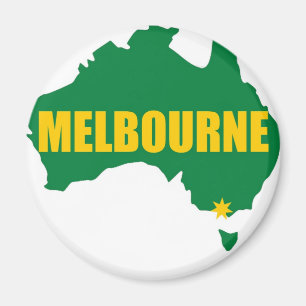 Aimant Vert de Melbourne et carte d'or