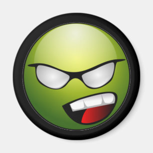 Aimant vert de noir de visage