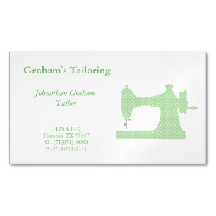 Aimant vert et blanc de carte de visite de machine