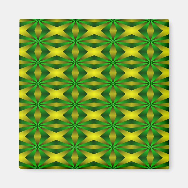 Aimant Vert et jaune abstrait (Devant)