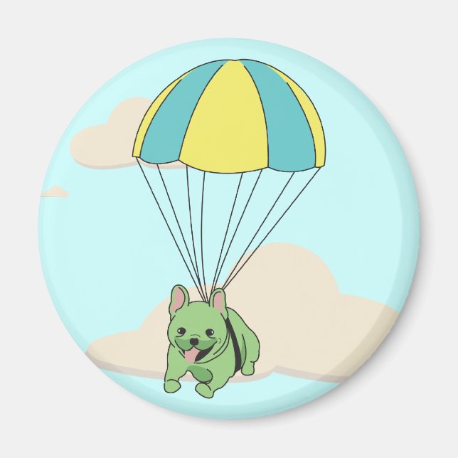Aimant Vert Français Bulldog Parapluie (Devant)