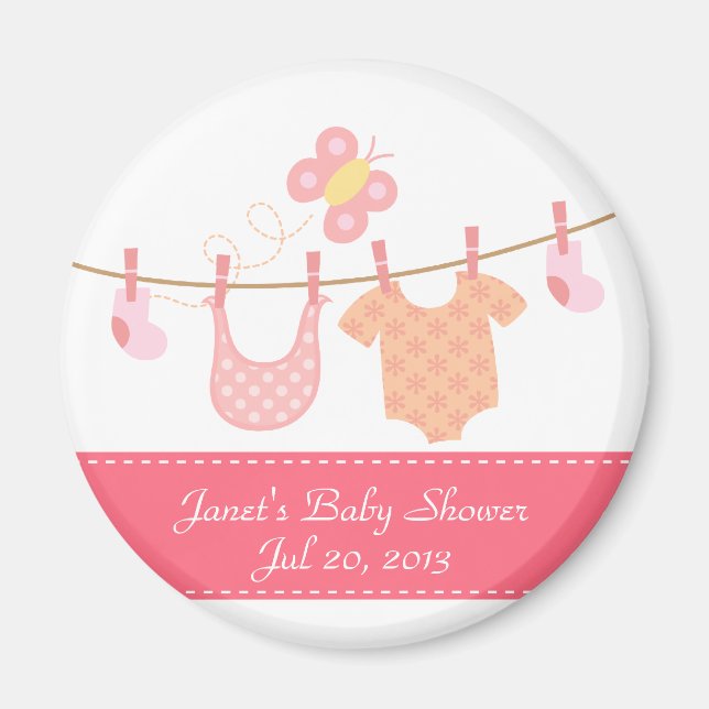 Aimant Vêtements de bébé accrochés sur la ligne de linge  (Devant)