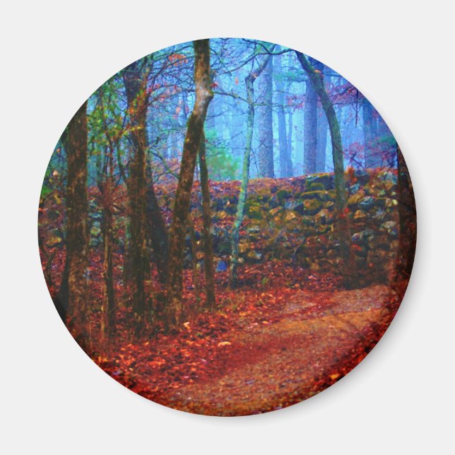 Aimant Vêtements de peinture à l'huile de forêt de feu et (Devant)