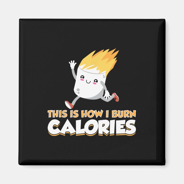 Aimant Vêtements Mignons S'mores Marshmallow Comment Je B (Devant)