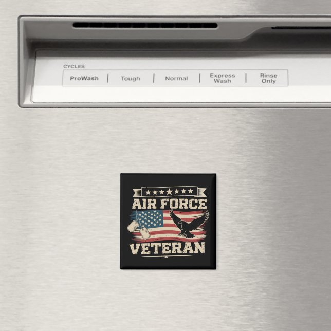 Aimant Veteran US Air Force American America Flag  (In Situ (Lave-vaisselle))