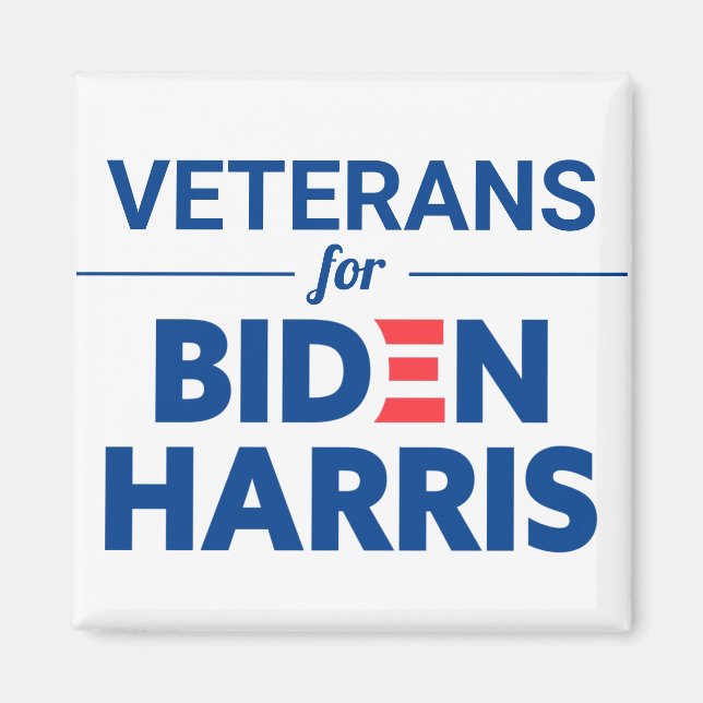 Aimant Vétérans pour Biden Harris Texte personnalisé blan (Devant)