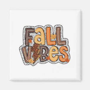 Aimant Vibes Automne Feuilles Citrouille Épice Thanksgivi