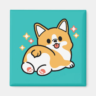Aimant Vibes Corgi Butt et Nap - Joli chien couché