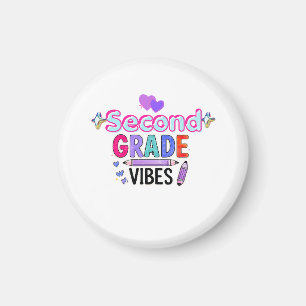 Aimant Vibes de Deuxième Année Scolaire Mignon Retour à l