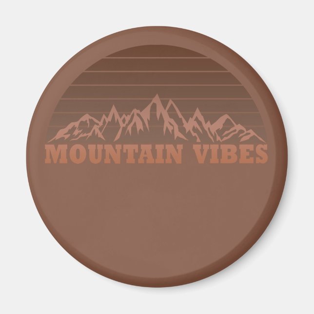 Aimant Vibes de montagne en plein air amoureux du randonn (Devant)