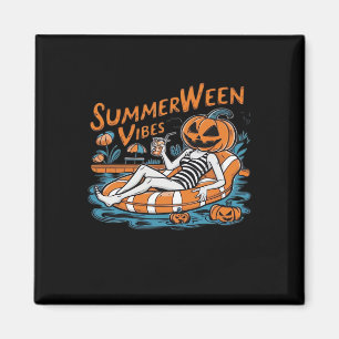 Aimant Vibes D'Été Pour Été Éffrayant, Cadeau D'Halloween