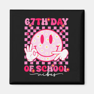 Aimant Vibes du 67e jour d'école 67 Mème Visage souriant