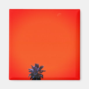Aimant Vibes positives Minimalisme de la lune de palmiers
