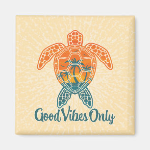 Aimant Vibes Positives Uniquement Design Tortue de Mer Co
