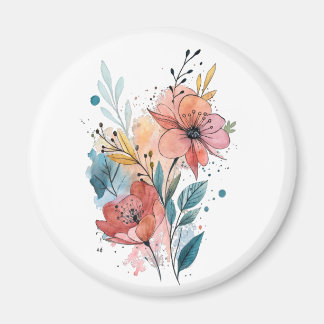 Aimant Vibrant Floral Watercolor Design
