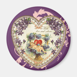 Aimant victorien de coeur de cupidon