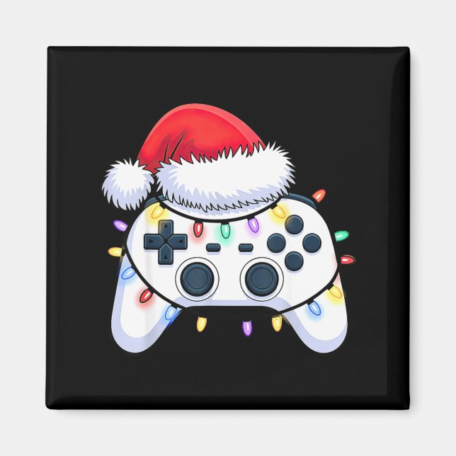 Aimant Video Game Controller Christmas Santa Hat Gamer Bo (Devant)