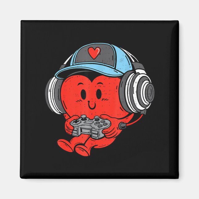 Aimant Video Game Gamer Heart Valentines Day Gaming Boys  (Devant)