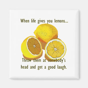 Aimant Vie Citrons Humour foncé Funny Fruit Jaune