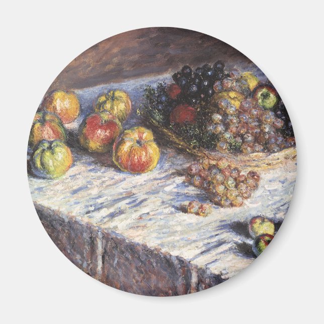 Aimant Vie morte avec pommes et raisins par Claude Monet (Devant)