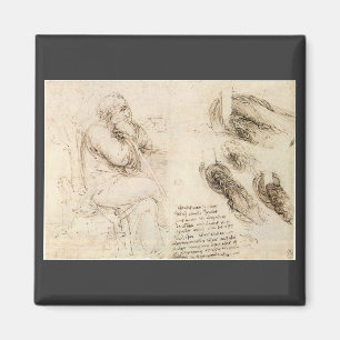 Aimant Vieil Homme et Étude de l'Eau de Léonard de Vinci