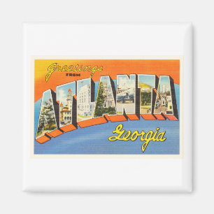 Aimant Vieille carte postale de Vintage voyage d'Atlanta