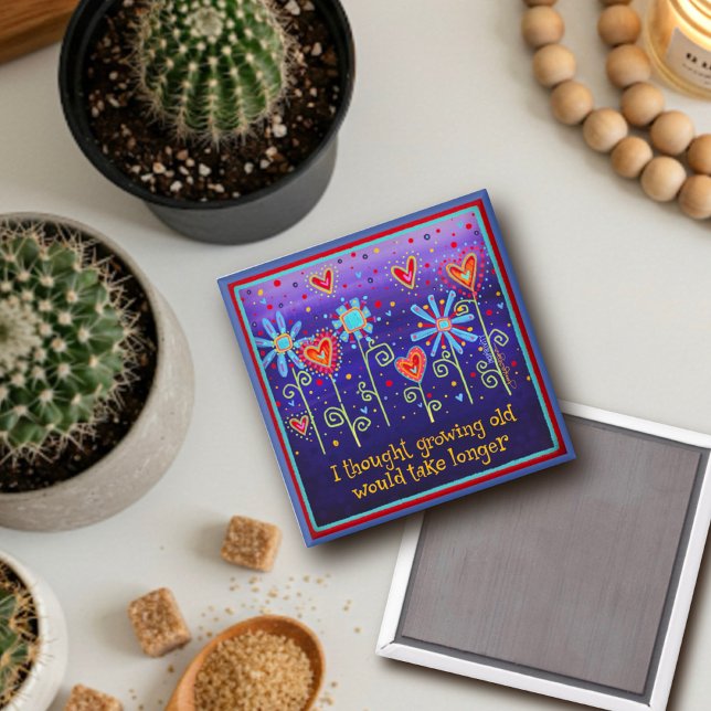 Aimant Vieille Citation pourpre Croissance Coeurs floraux (Créateur téléchargé)